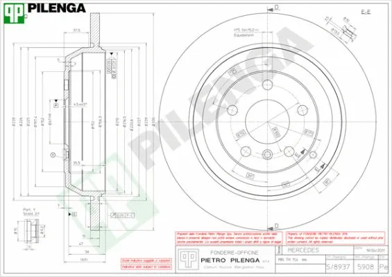 Disque de frein PILENGA 5908