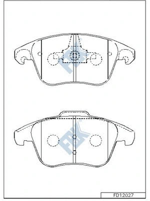 Kit de plaquettes de frein, frein à disque FBK FD12027