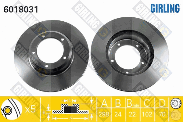 Disque de frein GIRLING 6018031