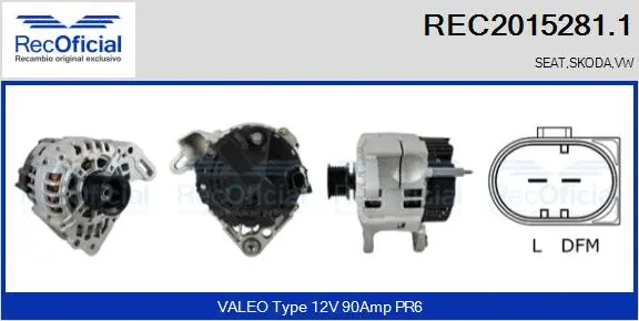 Alternateur RECOFICIAL REC2015281.1