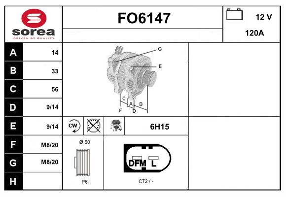 Alternateur SERA FO6147