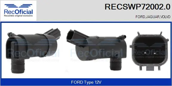 Pompe d'eau de nettoyage, nettoyage des vitres RECOFICIAL RECSWP72002.0