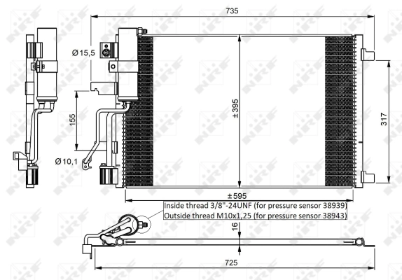 Condenseur, climatisation NRF 35975