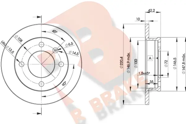 Disque de frein R BRAKE 78RBD21991