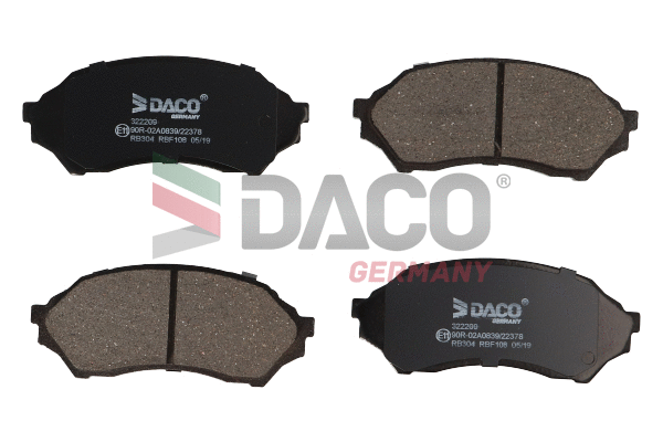 Kit de plaquettes de frein, frein à disque DACO Germany 322209