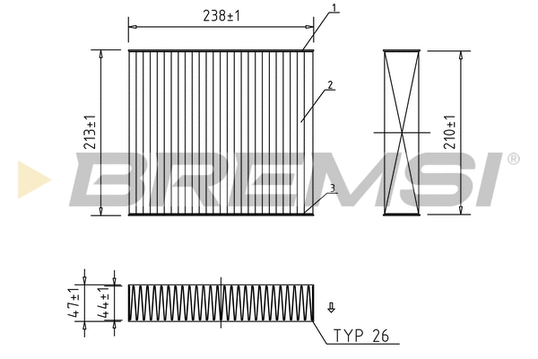 Filtre, air de l'habitacle BREMSI FC0401C