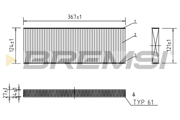 Filtre, air de l'habitacle BREMSI FC1339