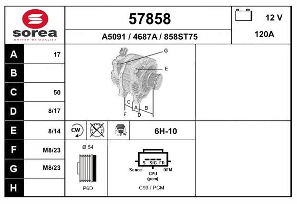 Alternateur EAI 57858