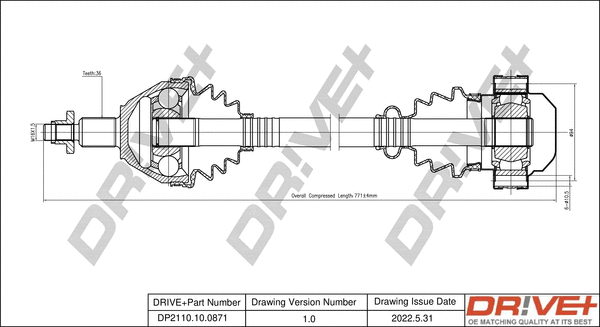 Arbre de transmission Dr!ve+ DP2110.10.0871