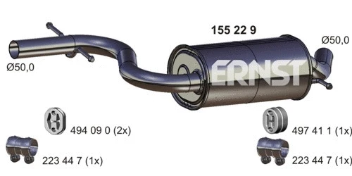 Silencieux central ERNST 155229