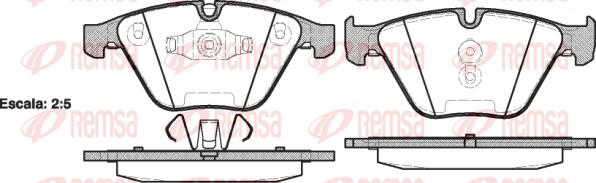 Kit de plaquettes de frein, frein à disque REMSA 0857.10