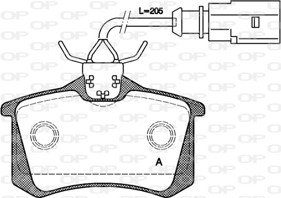 Kit de plaquettes de frein, frein à disque OPEN PARTS BPA0263.51