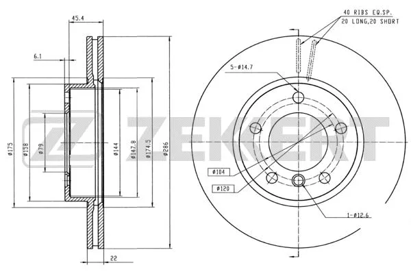 Disque de frein ZEKKERT BS-5004B