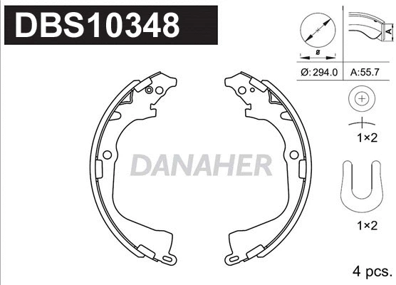 Jeu de mâchoires de frein DANAHER DBS10348