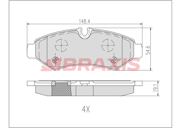 Kit de plaquettes de frein, frein à disque BRAXIS AB0631