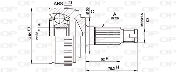 Jeu de joints, arbre de transmission OPEN PARTS CVJ5282.10