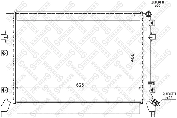 Radiateur, refroidissement du moteur STELLOX 10-25447-SX