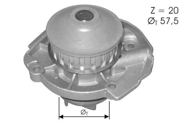 Pompe à eau, refroidissement du moteur TECDRIVE TPAE0058