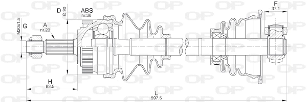 Arbre de transmission OPEN PARTS DRS6250.00