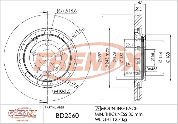 Disque de frein FREMAX BD-2560
