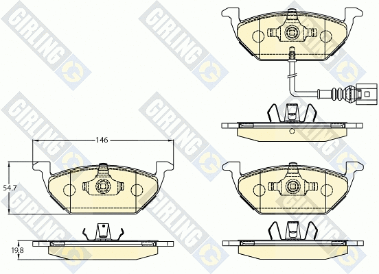 Kit de plaquettes de frein, frein à disque GIRLING 6121082