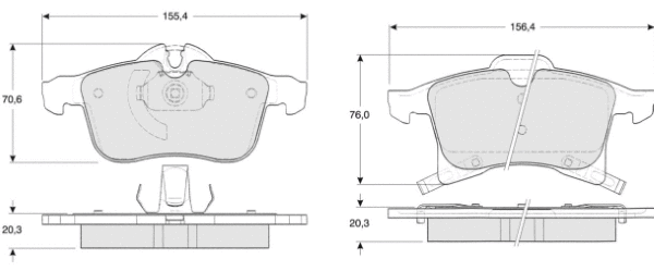 Kit de plaquettes de frein, frein à disque MTR MT467