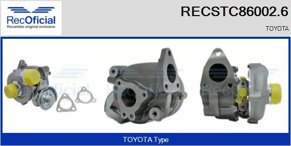 Turbocompresseur, suralimentation RECOFICIAL RECSTC86002.6