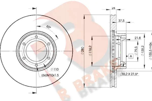 Disque de frein R BRAKE 78RBD26847