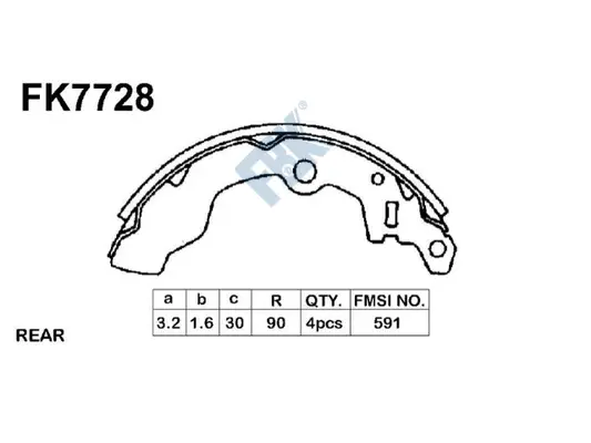 Jeu de mâchoires de frein FBK FK7728
