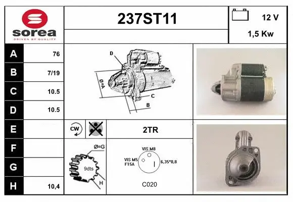 Démarreur STARTCAR 237ST11