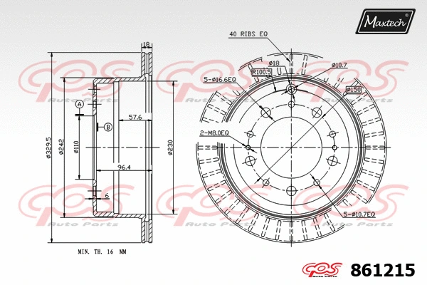 Disque de frein MAXTECH 861215