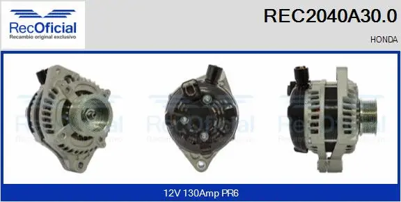 Alternateur RECOFICIAL REC2040A30.0