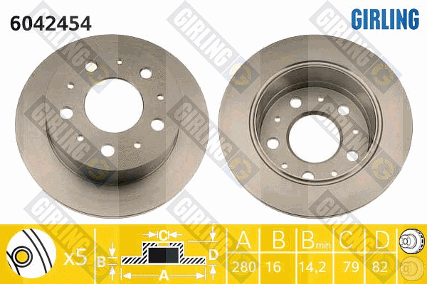 Disque de frein GIRLING 6042454