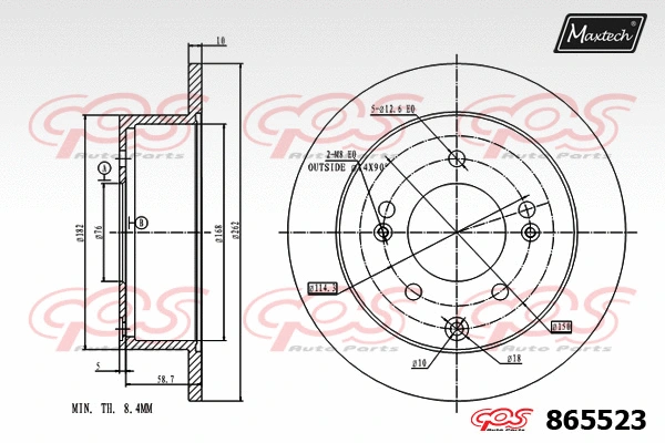 Disque de frein MAXTECH 865523