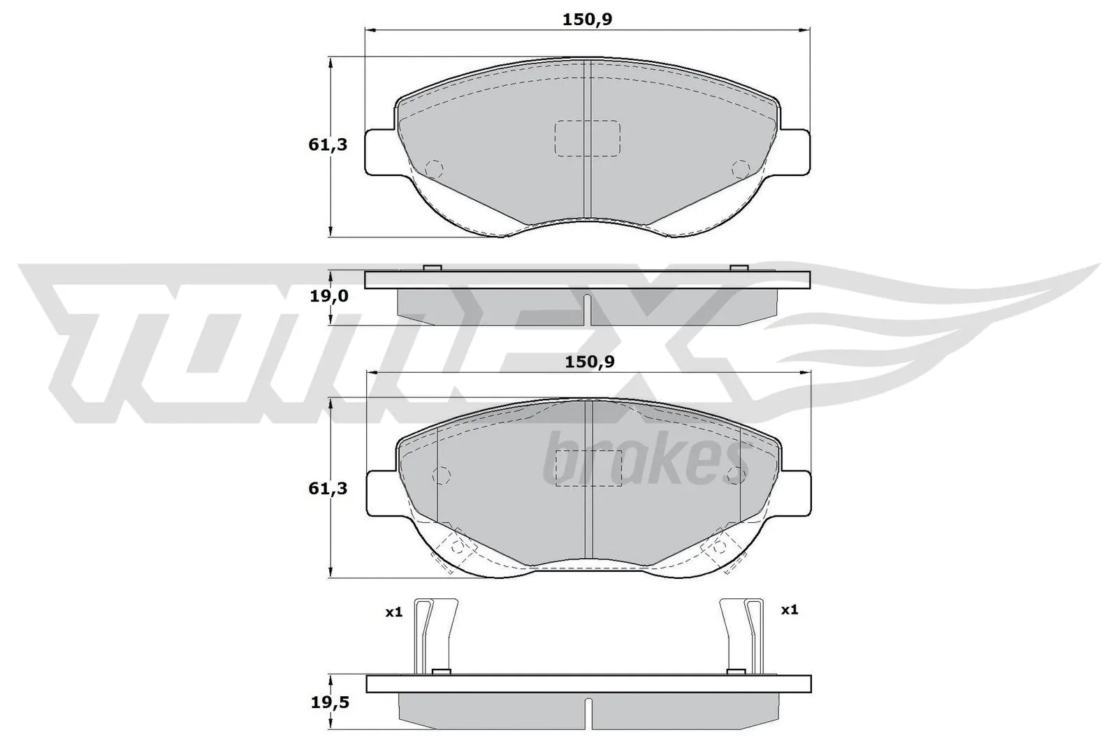Kit de plaquettes de frein, frein à disque TOMEX Brakes TX 17-20