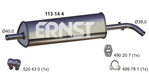 Silencieux central ERNST 113144