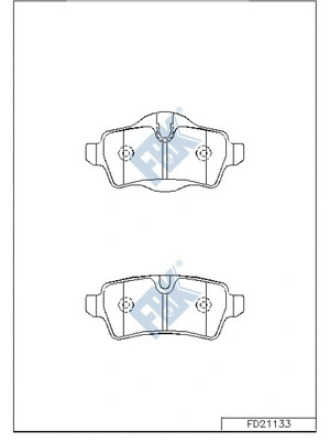 Kit de plaquettes de frein, frein à disque FBK FD21133