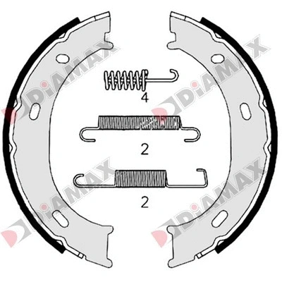 Jeu de mâchoires de frein, frein de stationnement DIAMAX N01302