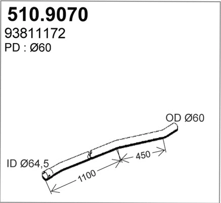 Tuyau d'échappement ASSO 510.9070