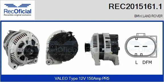 Alternateur RECOFICIAL REC2015161.1