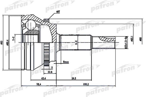 Jeu de joints, arbre de transmission PATRON PCV1559