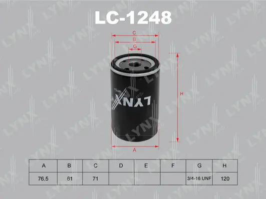 Filtre à huile LYNXAUTO LC-1248
