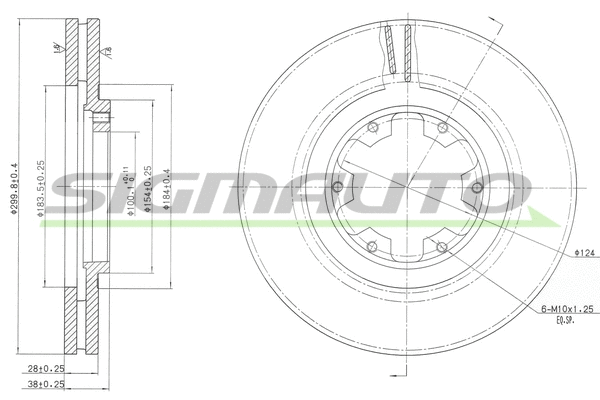 Disque de frein SIGMAUTO DBB626V