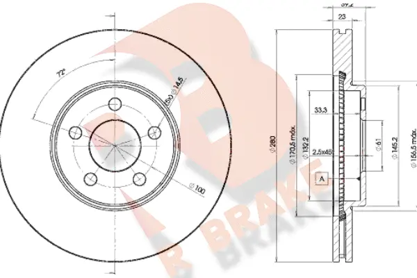 Disque de frein R BRAKE 78RBD25300