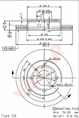 Disque de frein VILLAR 628.0735