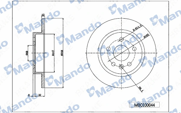 Disque de frein MANDO MBC030044