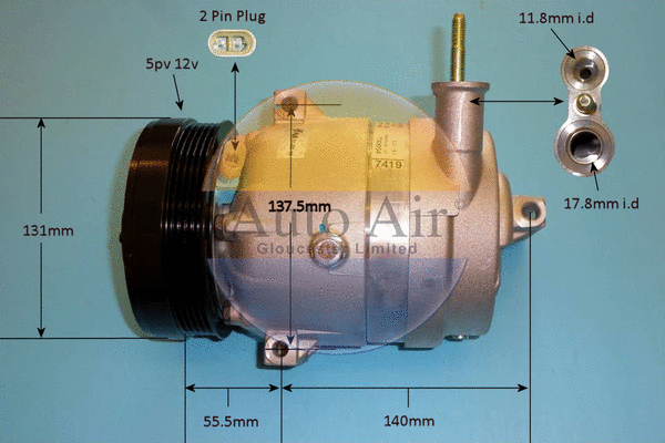 Compresseur, climatisation AUTO AIR GLOUCESTER 14-2095