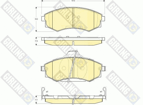 Kit de plaquettes de frein, frein à disque GIRLING 6132839
