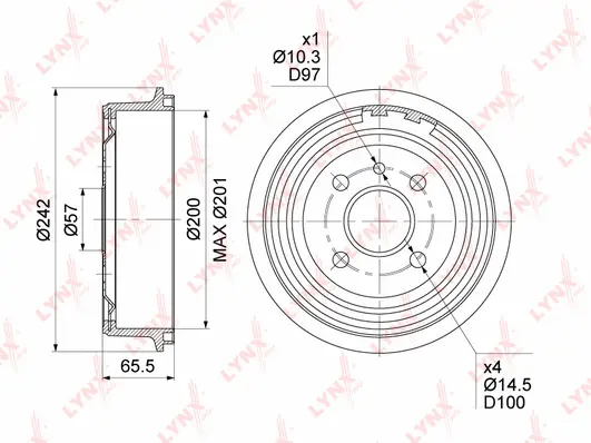 Tambour de frein LYNXAUTO BM-1015