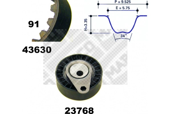 Kit de courroie crantée MAPCO 23630